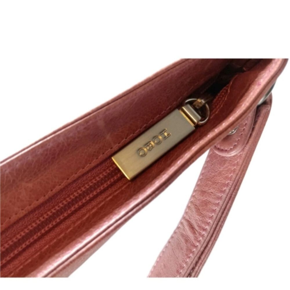Hobo International Pink Leather Wallet Ruffle Accents Large - Picture 6 of 7
